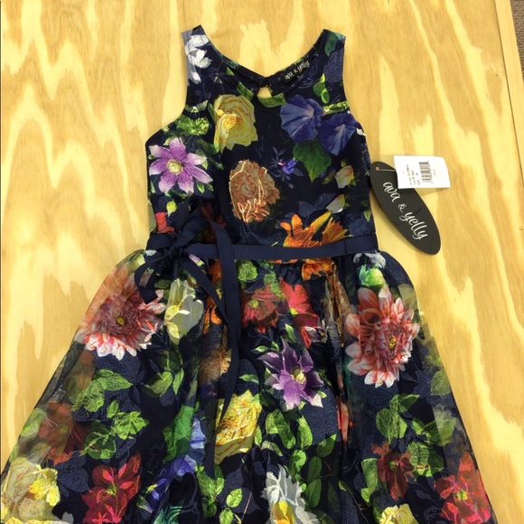 Ava & Yelly Other - Girls Ava & Yelly Navy Floral Part Dress